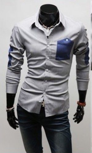 MENS CASUAL LONG SLEEVE SHIRT SLIM FIT 2075  