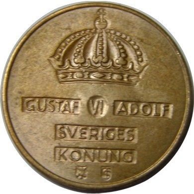 elf Sweden 2 Ore 1954 Gustav VI  