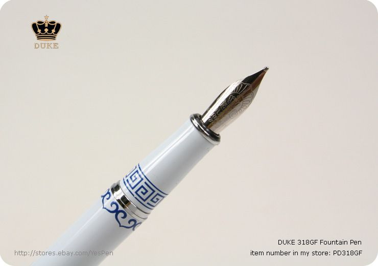 DUKE Fountain Pen B&W Porcelain Design Guan Gong Image  