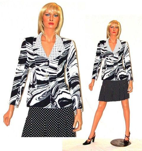 EMANUEL UNGARO PARALLELE COUTURE Jacket Skirt Suit Sz 6  