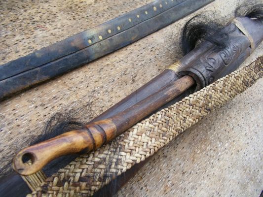 LARGE PARANG ILANG ~Deer Horn Hilt & Scabbard~ Borneo WEAPON SWORD 