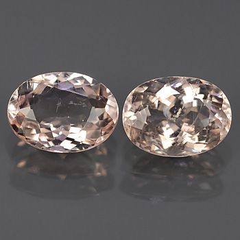 Natural Gem 1.62ct 2pcs Pair 7.0x5.2mm Oval Peach Pink MORGANITE 