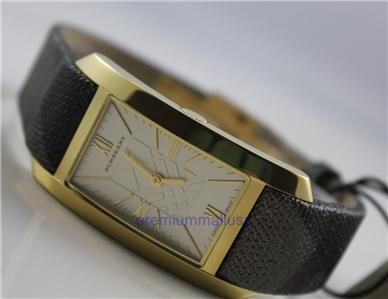 Burberry heritage women watch BU1117 metallic check strap gold plated 