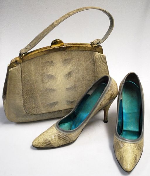 Vintage Palizzio Snake Skin Purse & Matching Heels Shoe  