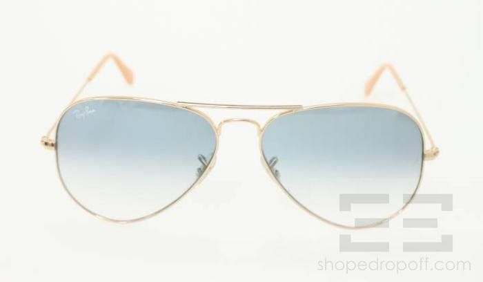 Ray Ban Gold & Blue Tint Aviator Sunglasses RB3025  