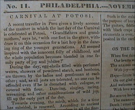 Bolivia Carnival Potosi 1836 East Florida Indian War  