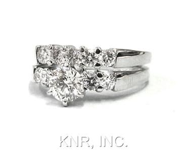 65CT ROUND DIAMOND ENGAGEMENT RING & BAND ART DECO  