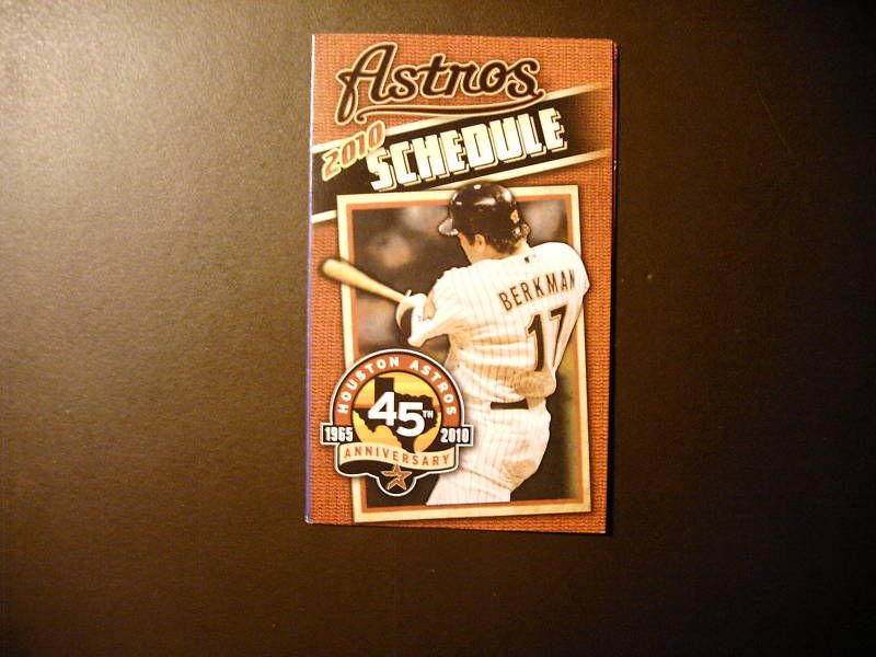 Houston Astros 2010 pocket schedule   45 Years  