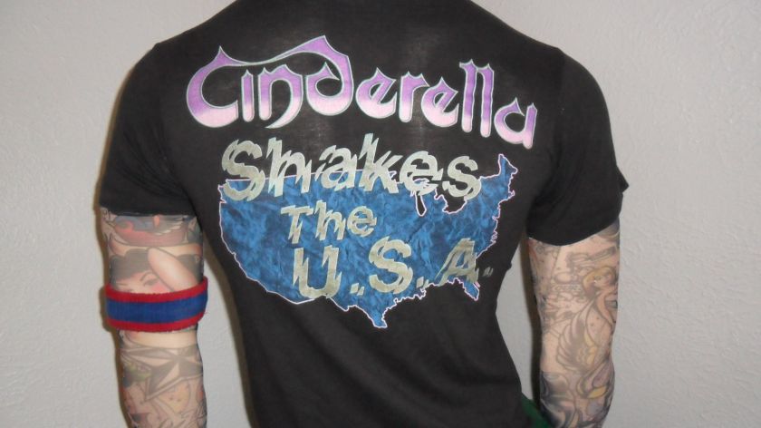 vtg CINDERELLA CONCERT SHIRT Hair Metal 80s band tour  