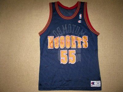 NBA DIKEMBE MUTOMBO Denver Nuggets Away Champion Jersey 44 LARGE 