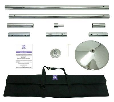 Pert X Pole 50mm Chrome Dance Exercise Pole Set PKG  