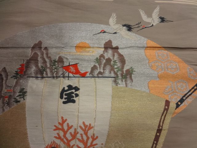 19968# Japanese KIMONO SILK / VINTAGE FUKUSA / WOVEN SENSU  