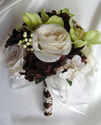 Bridal Bouquet wedding flowers Bouquets BROWN / CREAM  