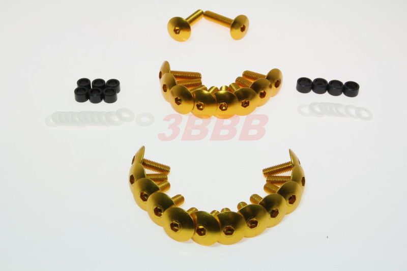 03 06 Kawasaki Ninja 636 ZX6 ZX6R FAIRING BOLT KIT Gold  