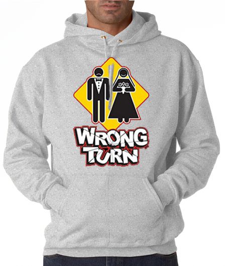 Wrong Turn Marriage Funny 50/50 Pullover Hoodie  