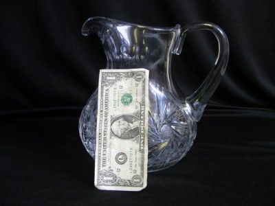 Large Signed Libbey Cut Glass Milk Pitcher No damage  