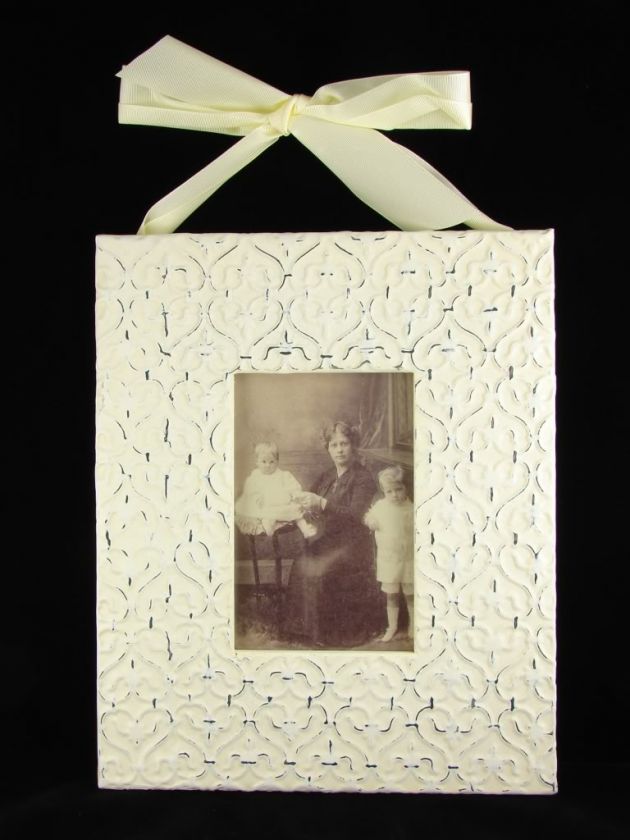 NEW VICTORIAN SHABBY TIN FLEUR CHIC PICTURE PHOTO FRAME  