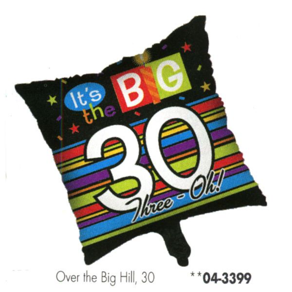 30th     2 Sided Mylar Balloon 2pc Birthday  