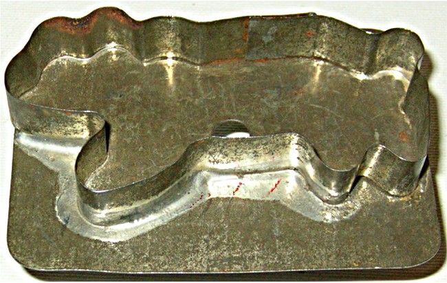 Antique Folky 19th C. Antique Tin Primitive PIG Cookie Cutter  