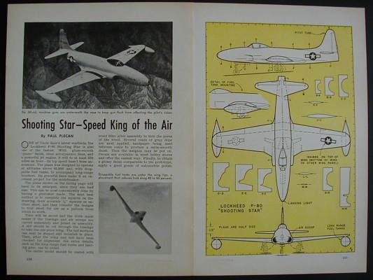 80 Lockheed Shooting Star Jet How To PLANS Wood  