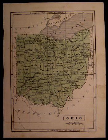 Ohio engraved 1853 Boston by Boynton old color  