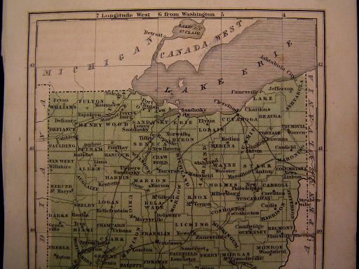 Ohio engraved 1853 Boston by Boynton old color  