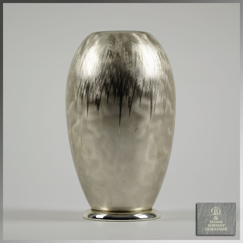 Fab 1930s German ART DECO silver plated IKORA VASE by WMF  