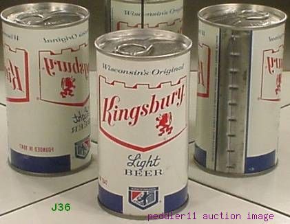 KINGSBURY LIGHT S/S BEER CAN SHEBOYGAN WISCONSIN #J36  