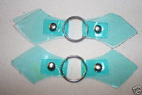 turquoise HALF BELT BUCKLE clear vinyl GOTH DIY4  