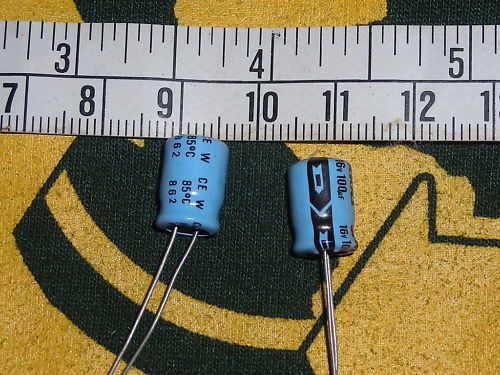 New capacitor lot radial 100uf 16v 85c shoei qty10  