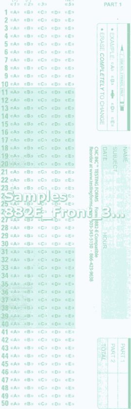 25 Pack 881 E 882 E 889 E Form works with Scantron™  