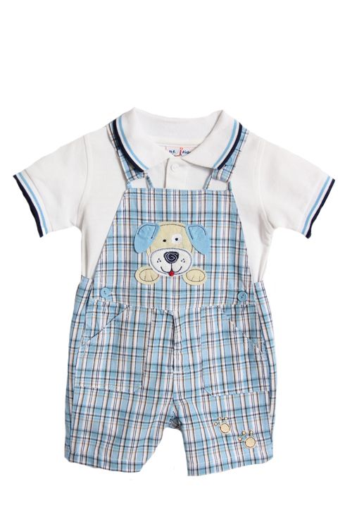 NWT B.T. Kids Baby Boys 2 pc plaid overalls set 091939946958  