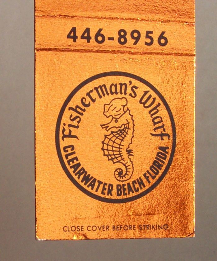 1960s Matchbook Fishermans Wharf Clearwater Beach FL  