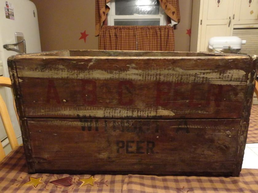 RARE ABC BEER ASHLAND BREWERY ASHLAND PA BEER BOTTLE WOODEN CRATE WOOD 