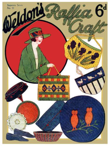 Weldons 6D #30 c.1920s Crochet & Weaving Raffia Craft  