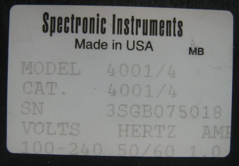 ESPECTROFOTÓMETRO ESPECTRÓNICO 4001/4 DE 20 GENESYS