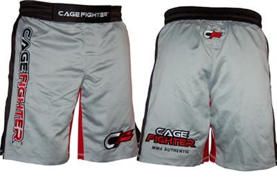 CAGE FIGHTER GREY/BLACK MMA FIGHT SHORTS  