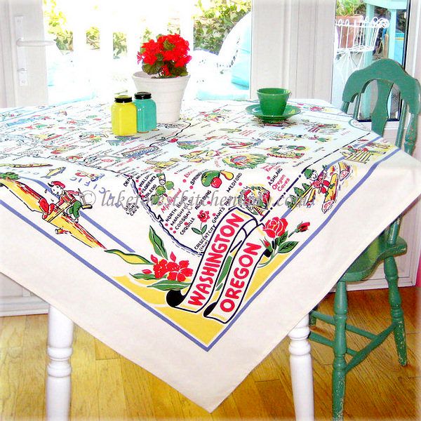   State Map Tablecloth Washington Oregon  STOREWIDE  