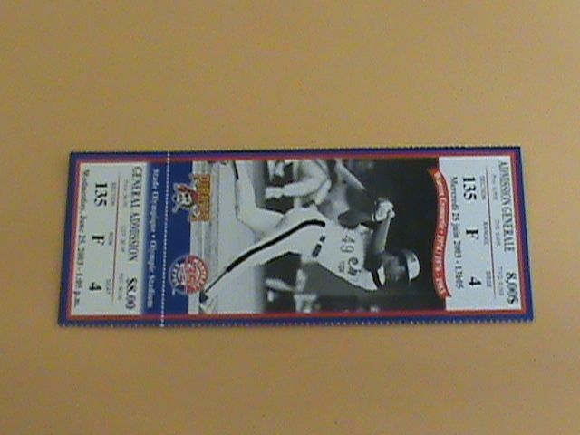   Expos Pirates Full Ticket   Jeff Reboulet HR Warren Cromartie Pictured