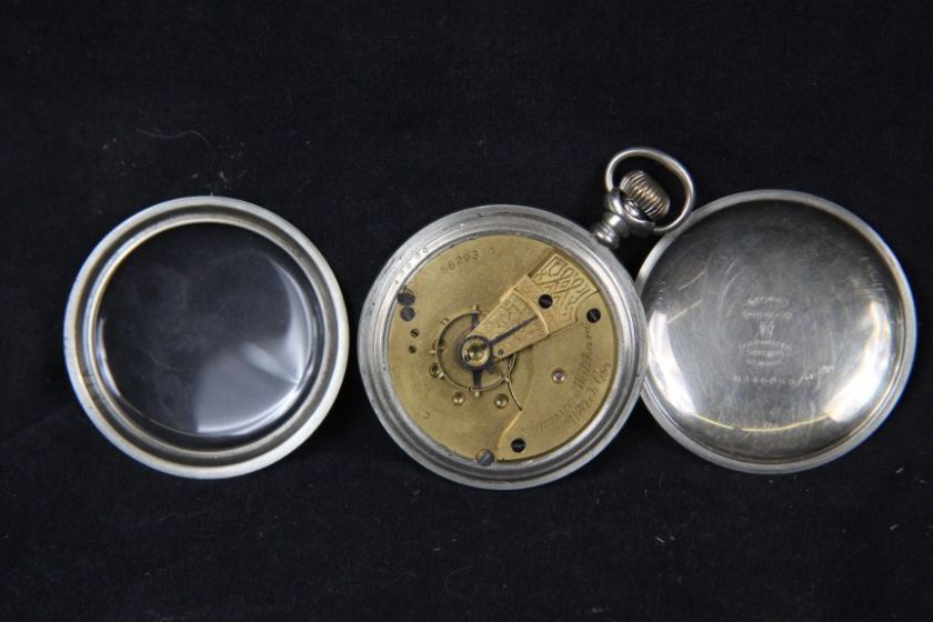   ANTIQUE 1891 AMERICAN WALTHAM POCKET WATCH KEYSTONE SILVEROID CASE