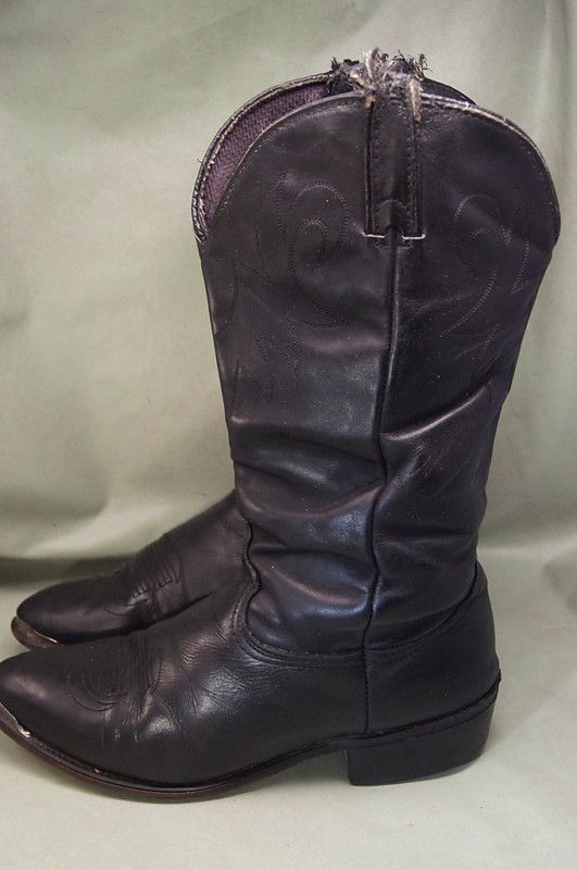 Durango Black Leather 10.5 EE Mens Western Boots  