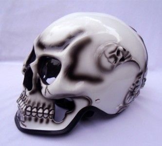Skeleton Skull *DEATH* 3D Airbrush Fullface Motorcycle Helmet +*FREE 