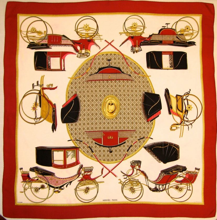 Hermes Silk Scarf, Entitled Les Voitures à Transformation  