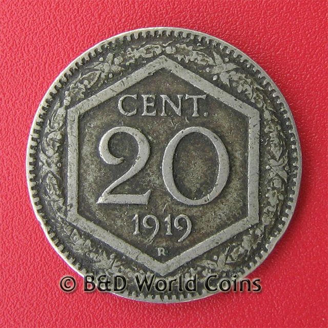 ITALY 1919 R 20 CENTESIMI 21.5mm VITTORIO EMANUELE III  