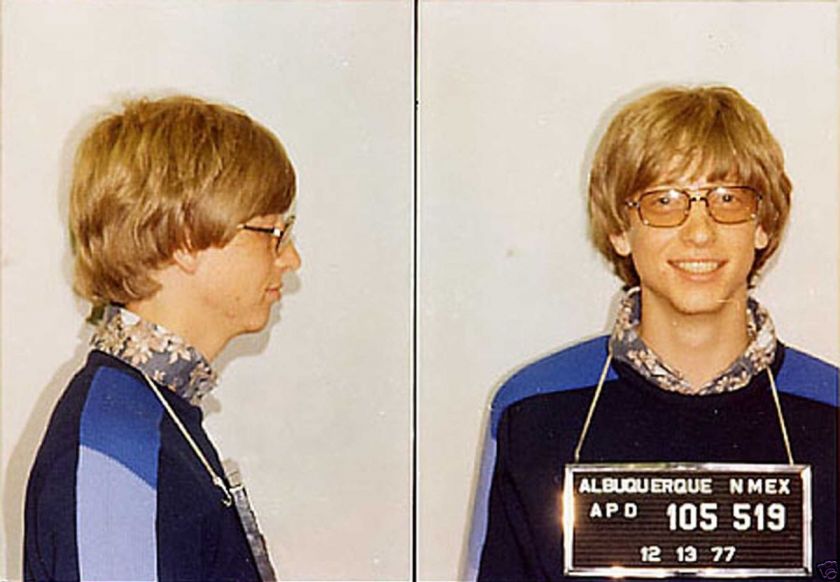 MUG SHOT OF BILL GATES ALBUQUERQUE, NM 1977  