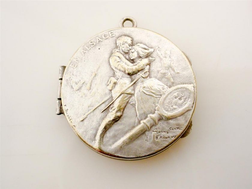 WWI En Alsace G. Scott Silver Locket by Emile Dropsy  