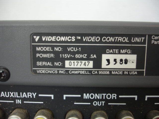 Videonics Video Control Unit Model VCU 1  