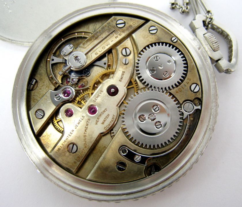 fino antiguo Caldwell y reloj y cadena de bolsillo de platino 