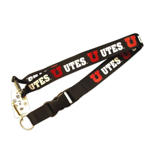 Utah Utes Clip Lanyard Keychain Id Ticket Holder  Black  