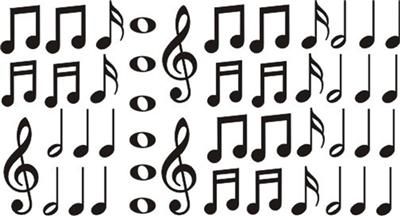 Music Notes 45 NotesWall Art Vinyl Decal Sticker  